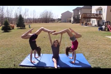 3 Person Stunts Gymnastics Poses Partner Yoga Poses Yoga