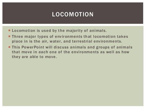 Animal Locomotion Presentation