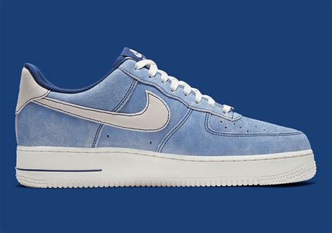 Washed Out Suede In Blue Covers This Nike Air Force 1 Low Laptrinhx