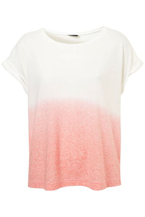 Topshop Dip Dye T Shirt In Pink Lyst