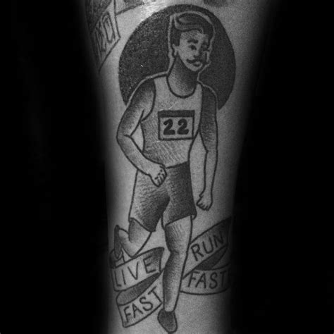 Old Babe Live Fast Run Fast Tattoo On Man Runner Tattoo Portrait Tattoo Art Tattoo Racing