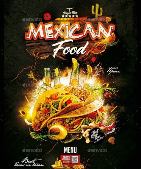 17 Mexican Restaurant Menu Designs And Templates Psd Ai Free