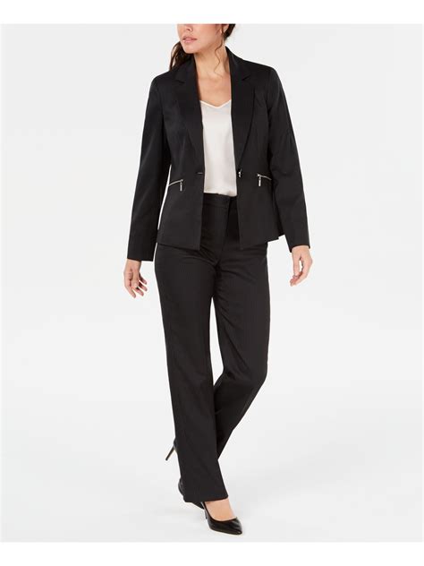 Le Suit - LE SUIT Womens Black Pinstripe Blazer Wear To Work Pant Suit Size 8 - Walmart.com ...