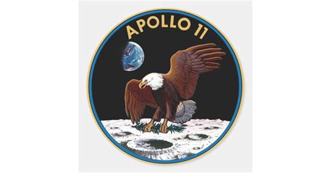 Nasa Apollo 11 Logo Classic Round Sticker Zazzle