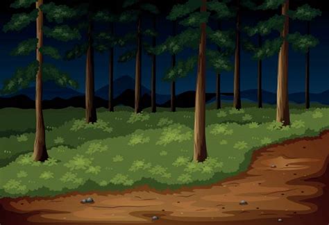 Royalty Free Dark Forest Path Background Clip Art Vector Images