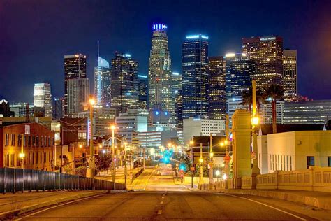 Los Angeles Skyline Night 2020 Photo Print Poster View From