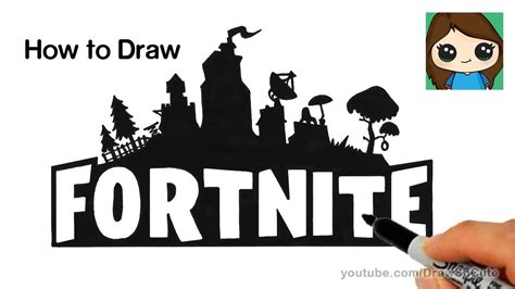 How To Draw Fortnite Logo Easy Youtube