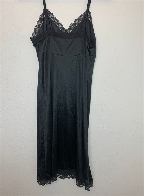 Vintage Black Slip Dress Size Small Medium Etsy