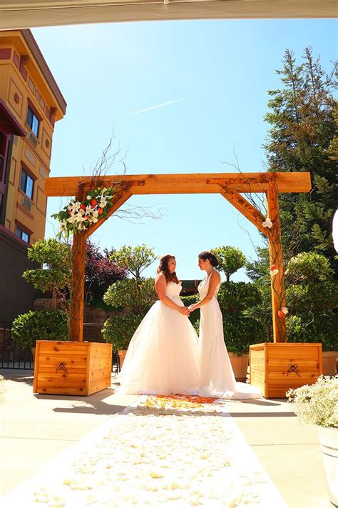 Garden Terrace With Wood Wedding Arch Wood Wedding Arches Wedding In