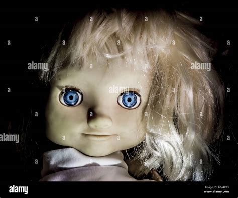 Creepy Girl Doll Face It Seems Like Character Of Horror Movie Angry