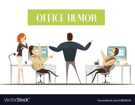 Office Humor Cartoon Style Royalty Free Vector Image