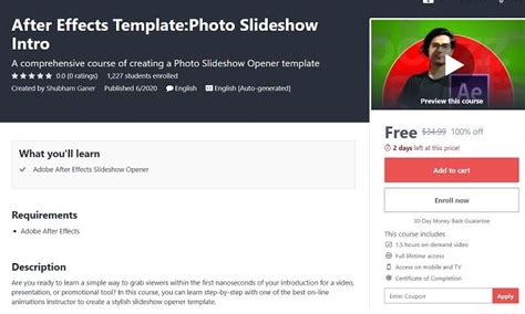No paid plugins, no paid music. After Effects Template Photo Slideshow Intro in 2020 ...