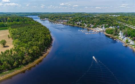 Merrimack River In Northern Massachusetts Drones
