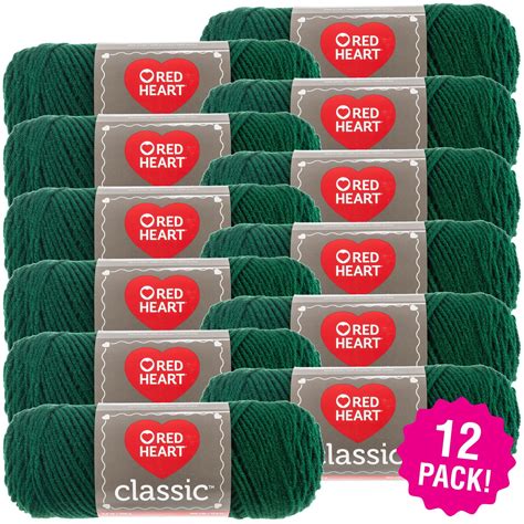 Red Heart Classic Yarn Forest Green Multipack Of 12