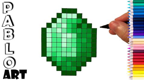 How To Draw Minecraft Emerald Learn To Draw Step By Step Youtube