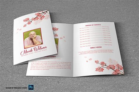 Printable Funeral Program Template Ms Word And Photoshop Etsy