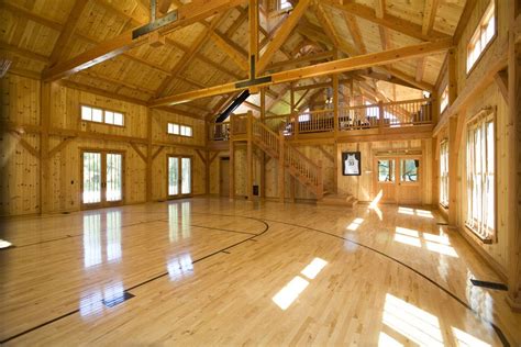 Basketball Court Inside A Barn Celtics Fan To Boot Home Gym Design