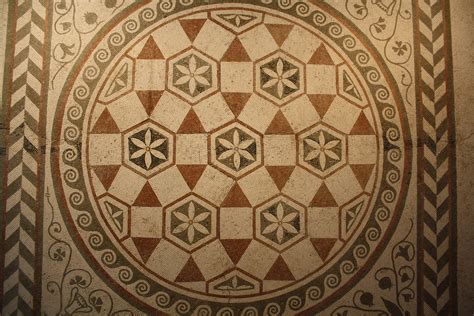 Mosaic floor with geometric motifs, roman villa of pisões. Roman Geometric Mosaic (Illustration) - Ancient History ...