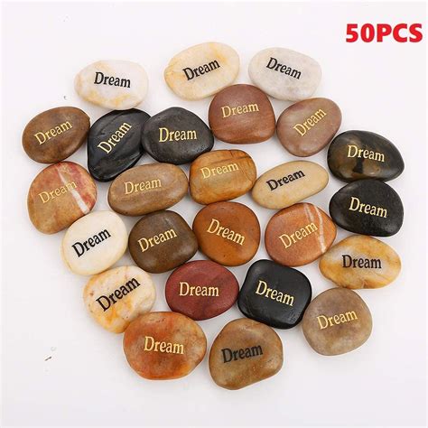 Rockimpact 50pcs Dream Dream Stones Engraved Rocks