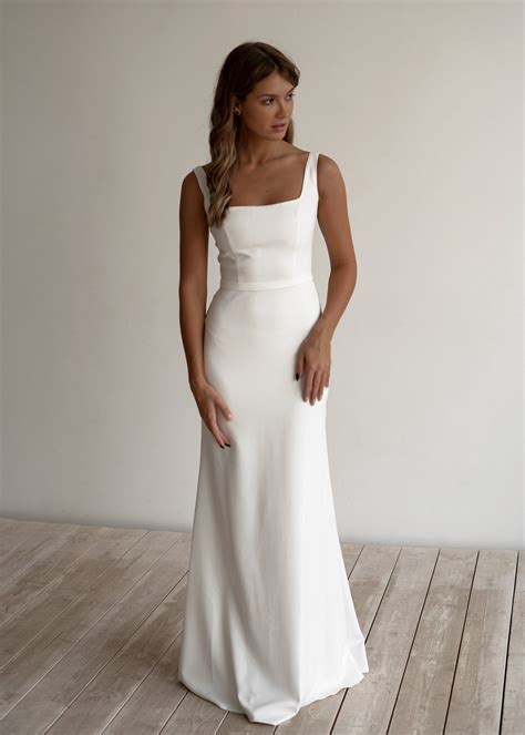 Romantic Wedding Dress Bettany Fitting Minimalist Dress Etsy