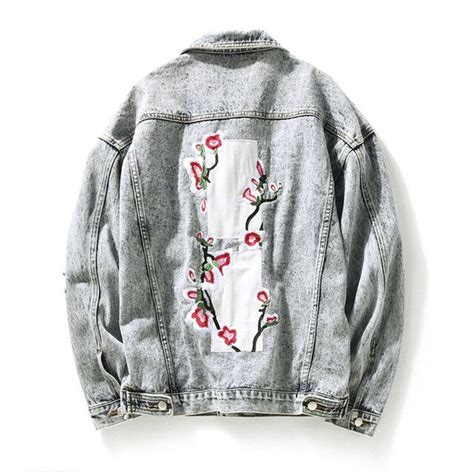 Buy Mens Flower Embroidery Denim Jacket Fashion Men