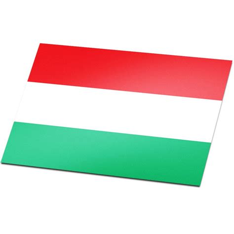 Vlag rondom dubbel gezoomd, verstevigingsband aan mastzijde, lusje aan bovenzijde, koord aan. Vlag Hongarije - Stickermaster