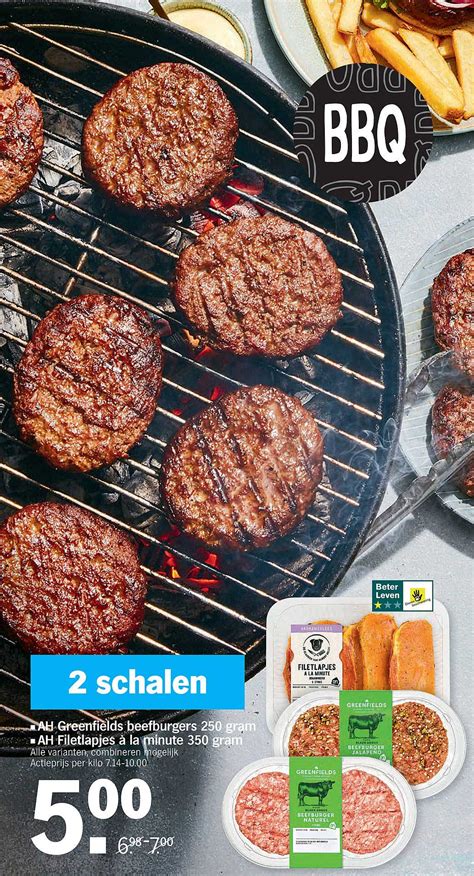 Ah Greenfields Beefburgers 250 Gram Ah Filetlapjes A La Minute 350