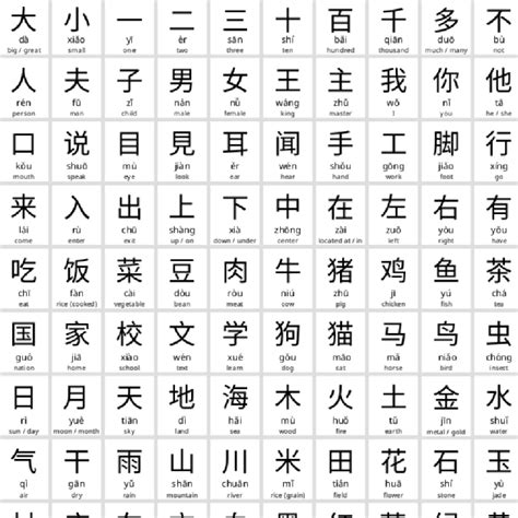 字母english lesson for beginners, with chinese translation: 100 Basic Chinese Characters | Learn chinese, Chinese characters, Basic chinese