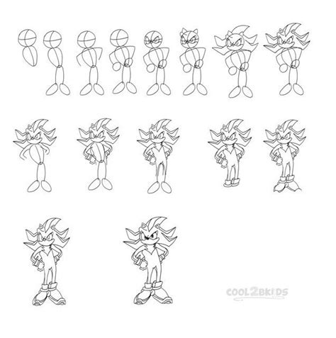 How To Draw Sonic The Hedgehog Step By Step Pictures Cool2bkids