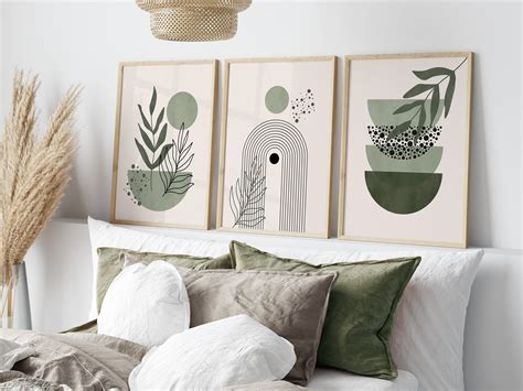Set Of 3 Green Boho Wall Prints Free Uk Delivery On All Orders Item