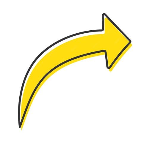 Premium Vector Hand Drawn Arrow Icon With Yellow Element