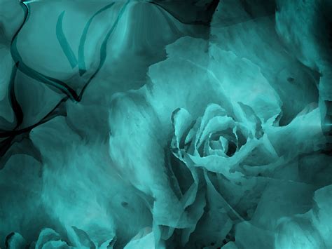 Download Teal Artistic Flower Wallpaper