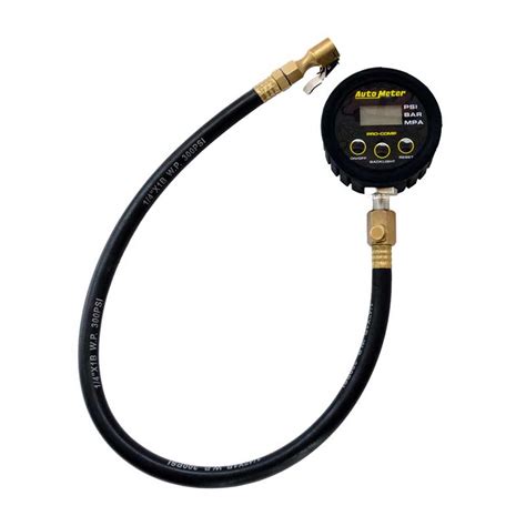 The principle is that a flattened, curved tube will try to straighten when pressurized. Auto Meter 2163 50 PSI Pro Comp Digital Tire Pressure Gauge