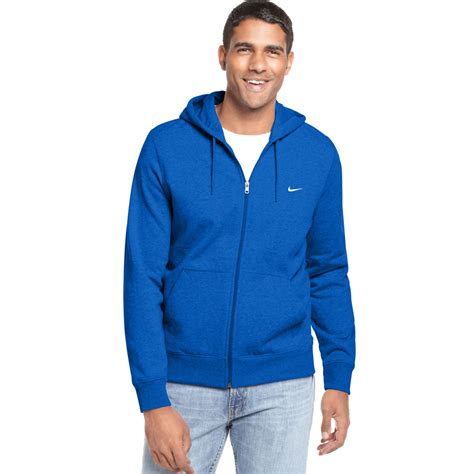 Lyst Nike Classic Fleece Full Zip Hoodie In Blue For Men