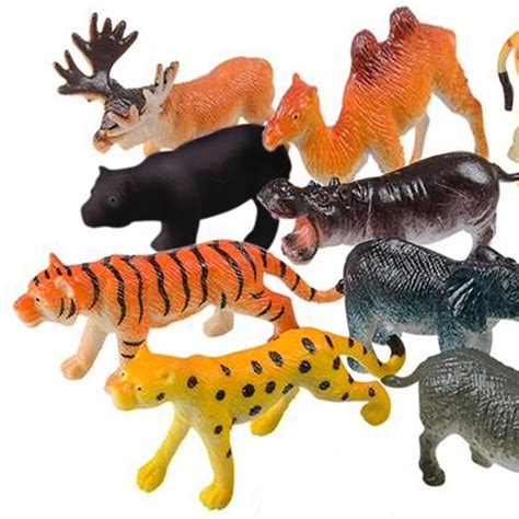 Artcreativity Safari Animals Figurines Set For Kids Pack Of 12 Fun Zoo