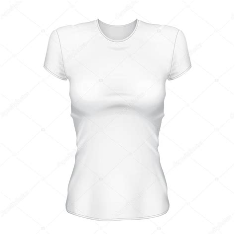 Female Woman White T Shirt Design Template Front Illustration Isolated On White Background