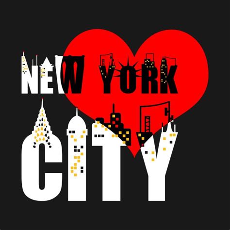 I Love New York City On Black By Funfun New York T Shirt T Shirt