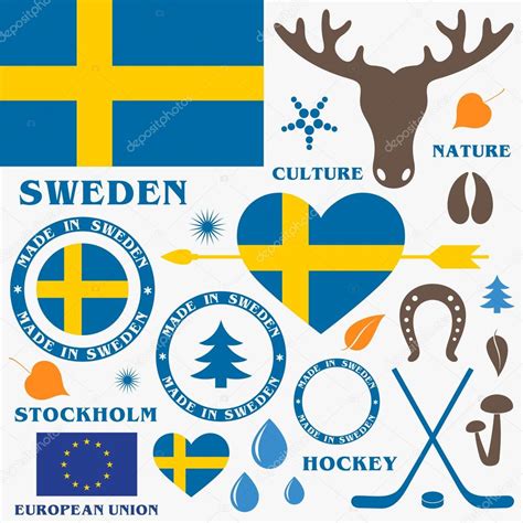 Symboles De Suède — Image Vectorielle Aliaksei7799 © 59796635