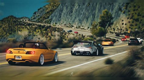 Assetto Corsa Street Racing Through Traffic On The Pacific Coast