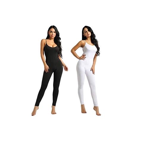 Buy Seasum Women Texture Bodysuit Sleevesless Sport One Piece Backless
