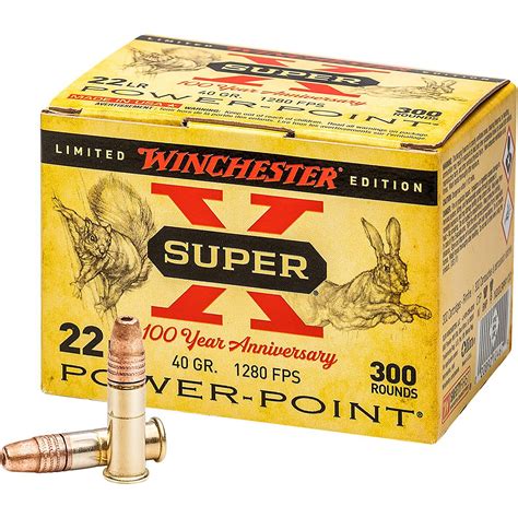 Winchester Power Point 100 Year 22lr 40 Grain Rimfire Ammunition 300