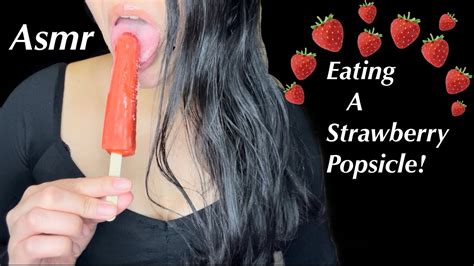 asmr eating a strawberry popsicle some whispering youtube