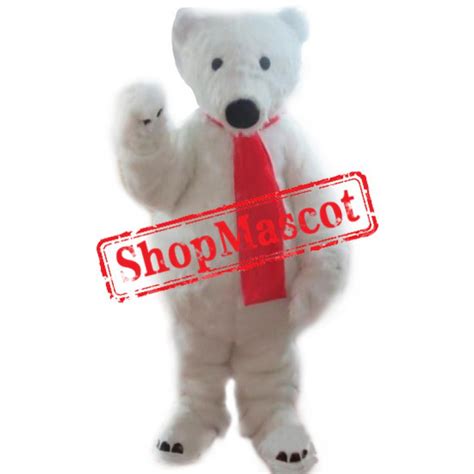 White Polar Bear Mascot Costume For Adult