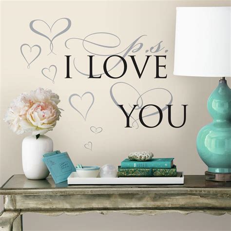 5 In X 115 In Ps I Love You 8 Piece Peel And Stick Wall Decal