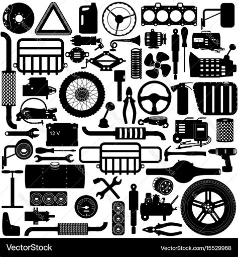 Car Parts Pictograph Royalty Free Vector Image