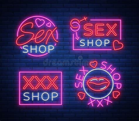 Collection Logo Sex Shop Night Sign In Neon Style Neon Sign A Symbol Free Nude Porn Photos