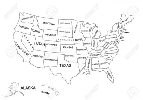 Mapa De Estados Unidos Con Nombres Capitales Estados Para Colorear PDMREA