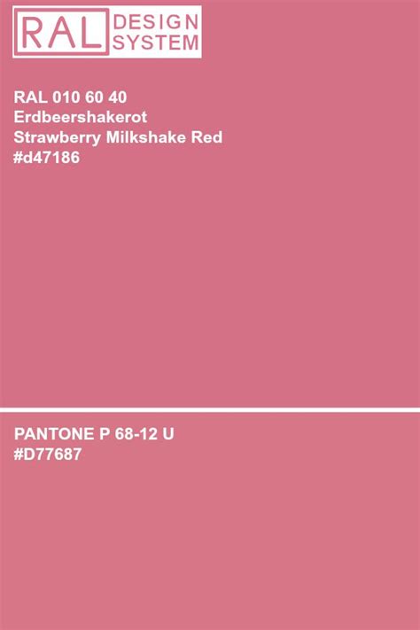 Ral Strawberry Milkshake Red Color Ral Hex Pantone Pms