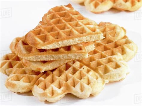 A Stack Of Heart Shaped Waffles Stock Photo Dissolve