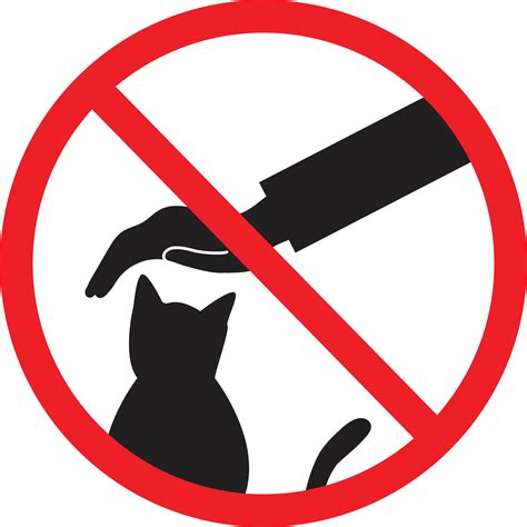 Do Not Touch The Cat Sign On White Background Symbol Of Prohibition